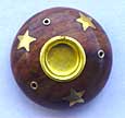 Baby Round Wooden Incense Holder - Click Image to Close